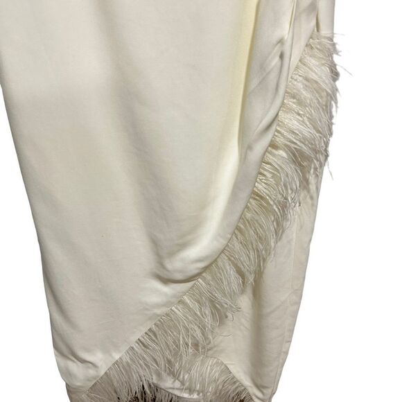 REVOLVE SAYLOR CAYLIN Bridal Wedding Engagement Ostrich Feather Wrap DRESS - Picture 7 of 9